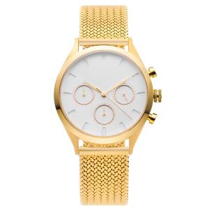 China Gold plated japanese movement chronos stainless steel back 5atm water resistant wholesale