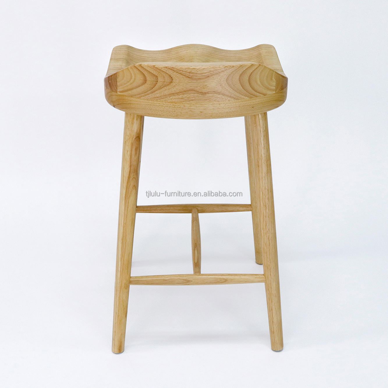 Rubber Wood Frame Antique Solid Wooden Bar Chair Stools for Bar Table in Mail Packing and Material