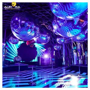 China Giant Silver Inflatable Mirror Ball PVC For Christmas Wedding Party Decor wholesale
