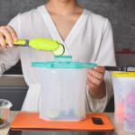 500ml 1000ml Collapsible Silicone Food Storage Bag Silicone Freezer Bags