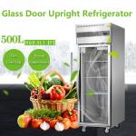 SS304 110V Glass Door Refrigerator Freezer , Multipurpose Double Fridge Freezer