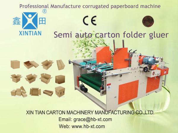 Semi-Auto Folder Gluer Carton Packing Machine , High Efficiency