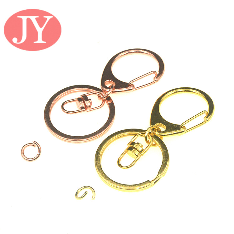 gold color flat keyring connector claps jumpring keyring snap hooks gold color rose gold flat keyring for key