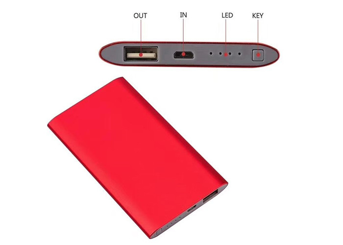 Various Color 5000mAh Slim Metal Power Bank For IOS / Android Phone