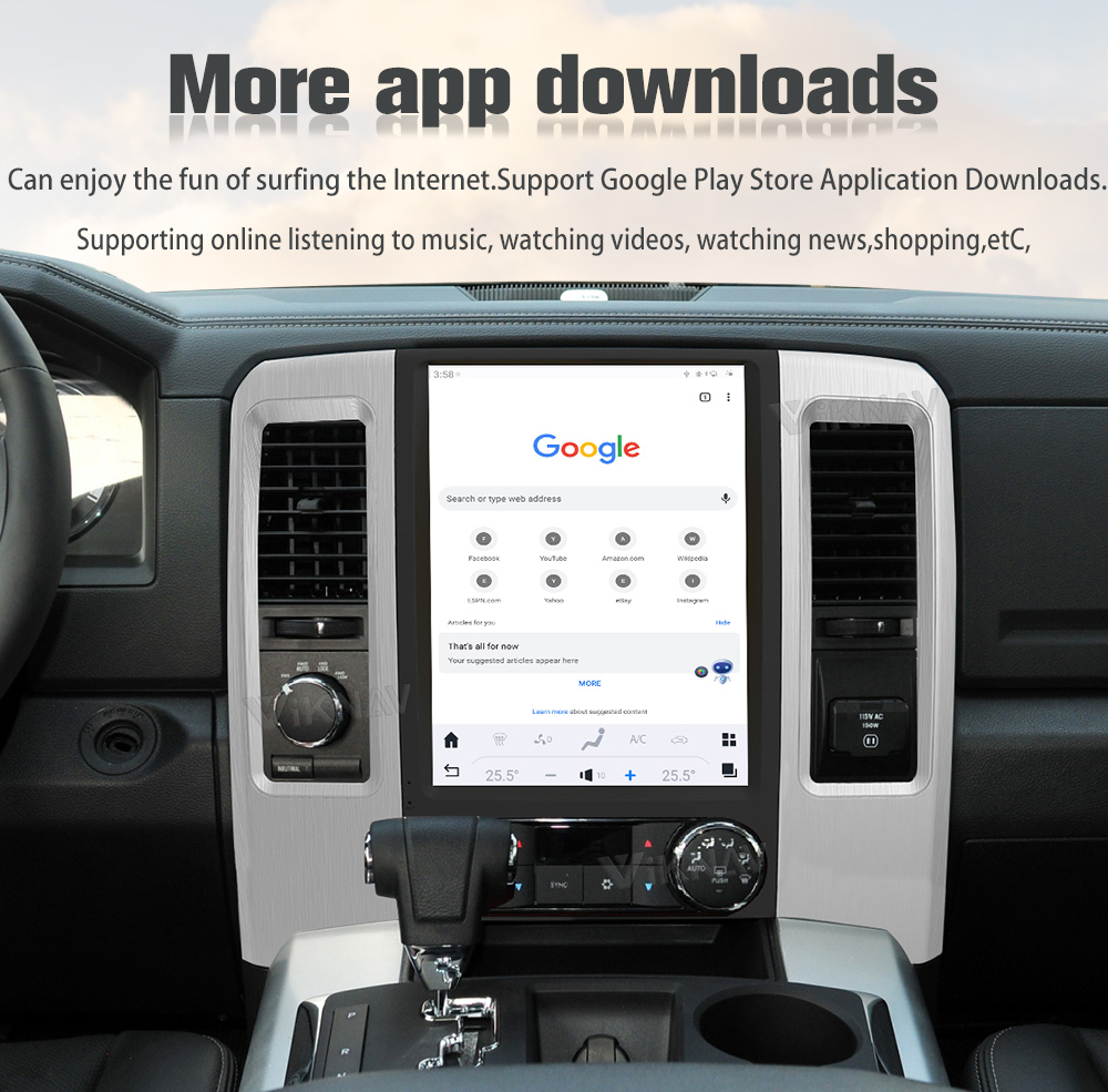 Android 11 Head Unit For Dodge Ram 2008 - 2011 12.1inch Screen