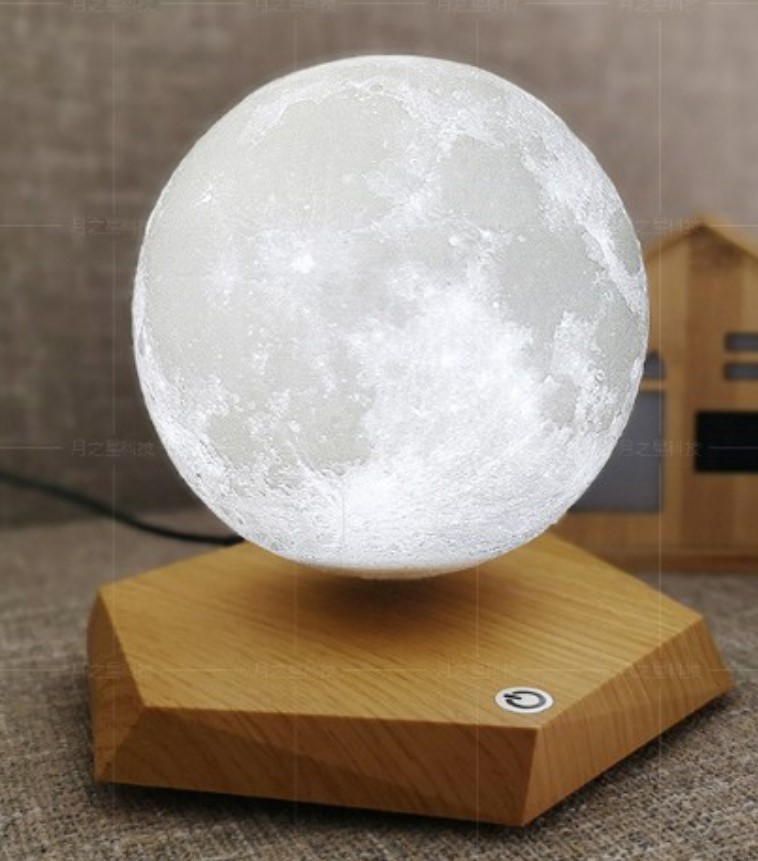factory sale magnetic levitation floating bottom 3d moon lamp with light change 6inch