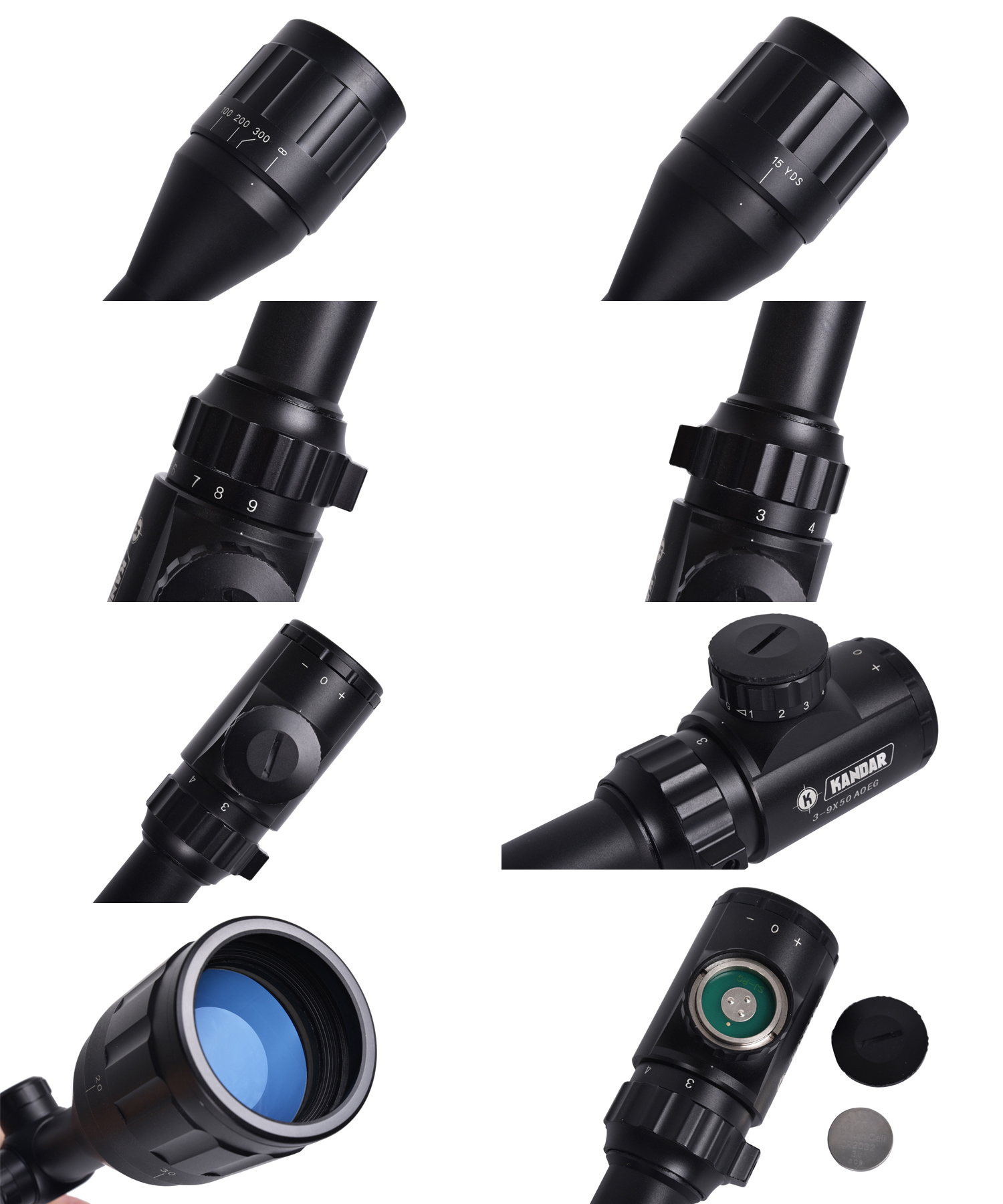 Manufacture 3-9X50 AOEG Optical Scope With Mounts For Competitive Shooting