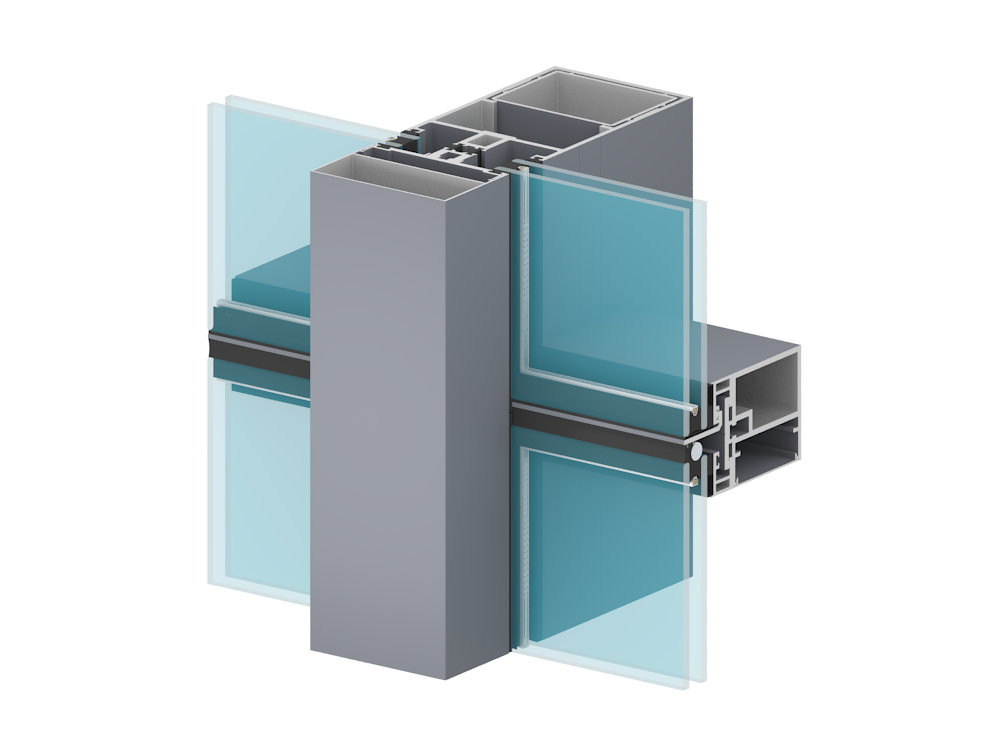 6063 T5 Square Aluminium Curtain Wall Profile Easy To Clean And Maintain