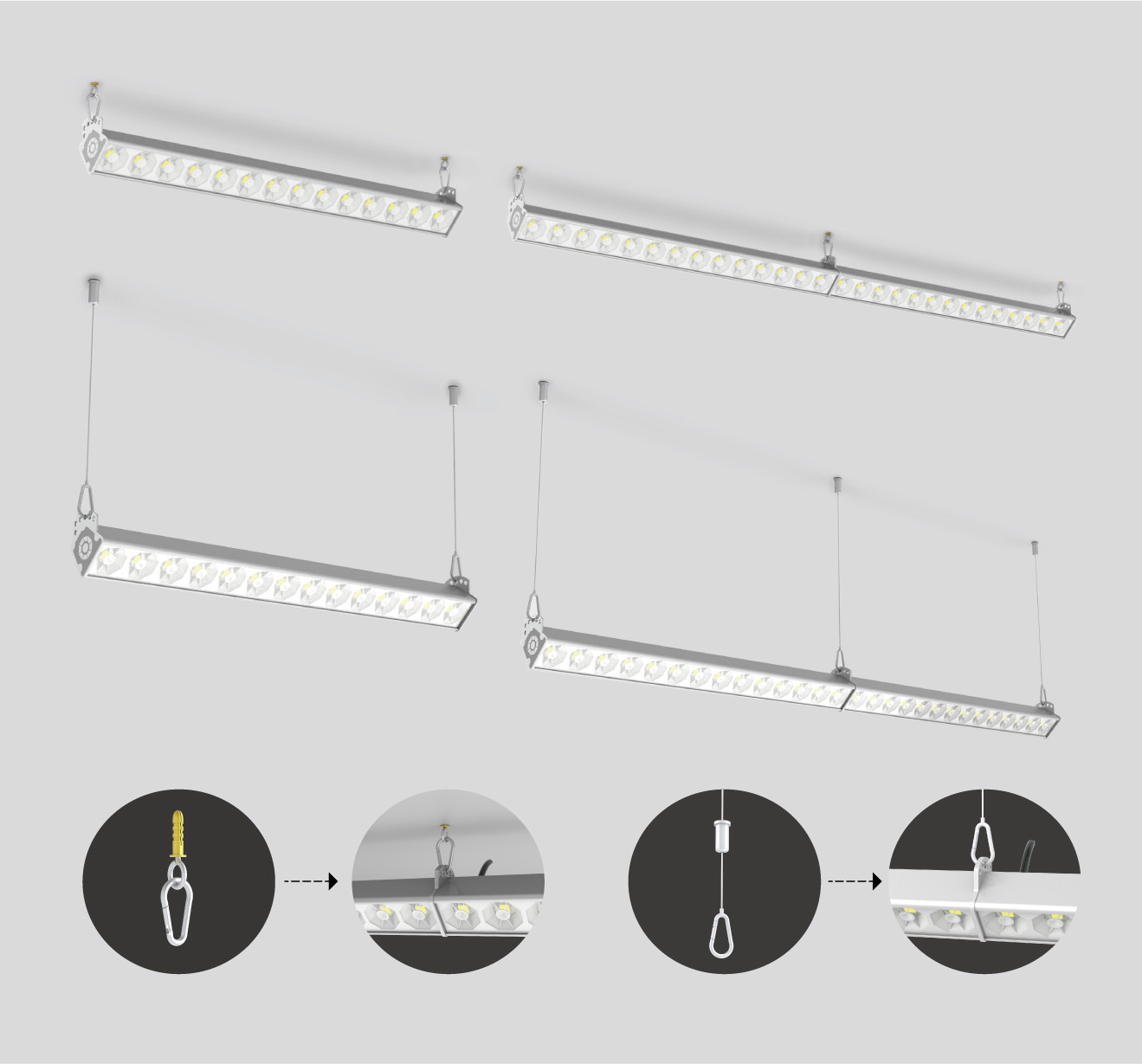 Surface Mounted 20W 6500K Linear Wall Wash Light Ra70