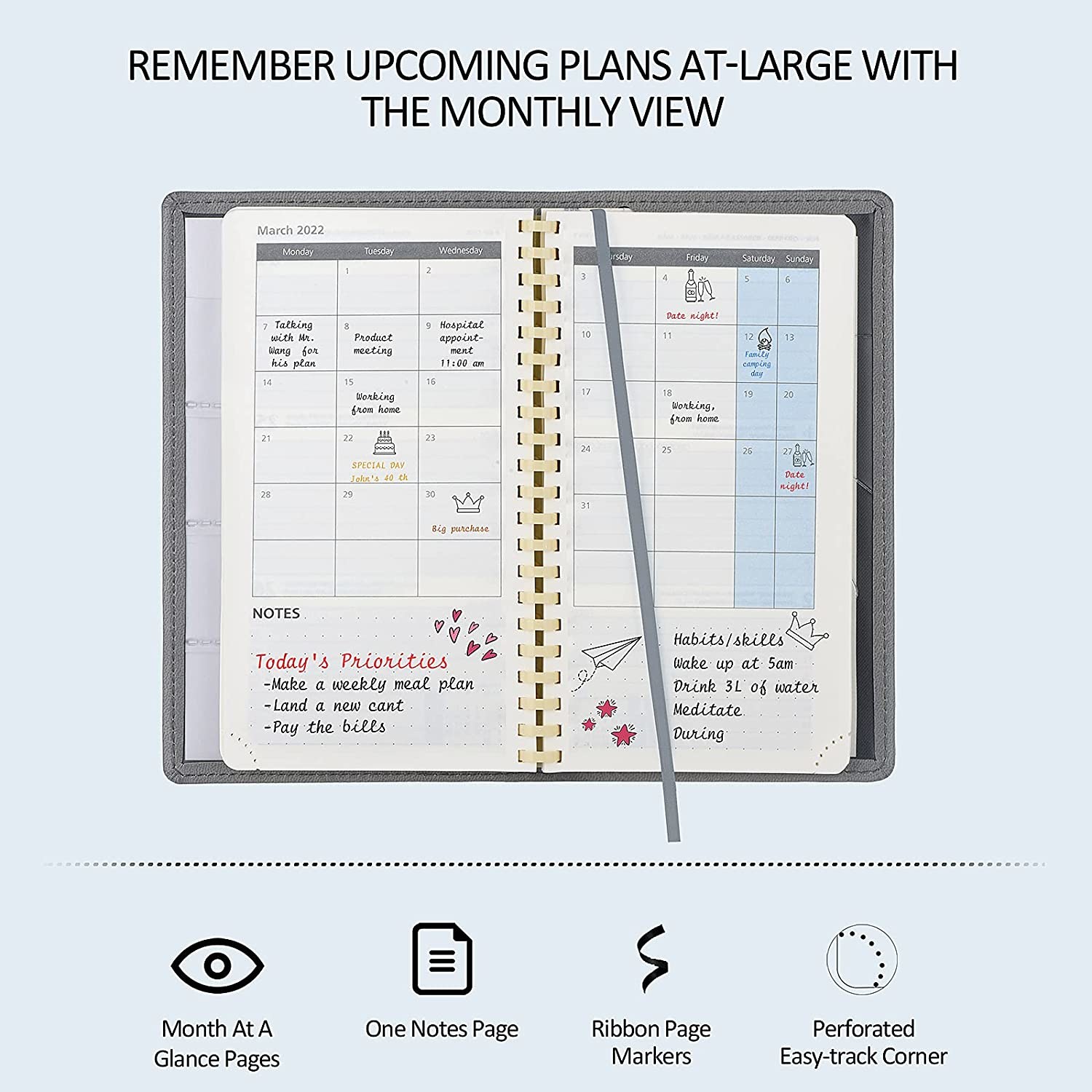 3.88''X6.63'' Pocket Size Weekly Planner With Easy Search Corners