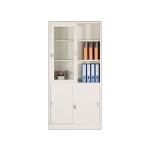 Commercial 2 Glass Door Steel Sliding Office File Cabinet Storage