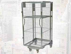 China Nesting Metal Cage Trolley Colorful Powder Coating Rolling Cage Cart wholesale