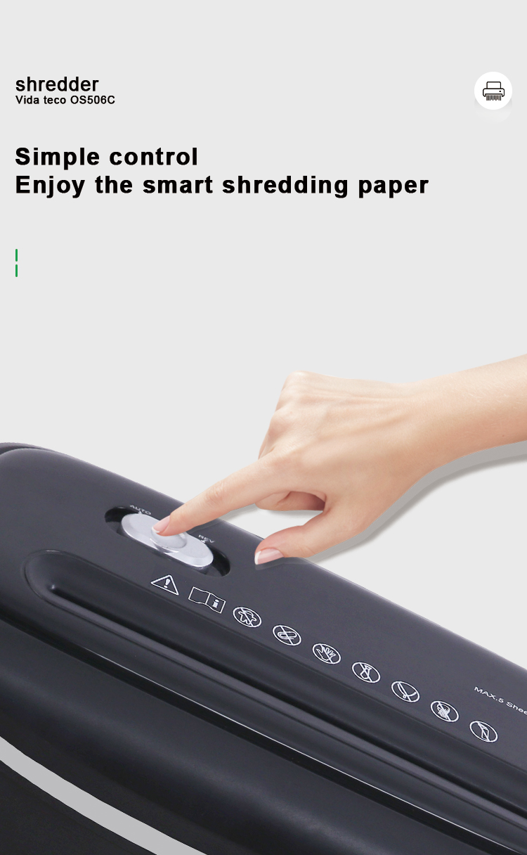 8-Sheet Cross-Cut Shredder With US Patented Cutter for Shredding of Card and Paper