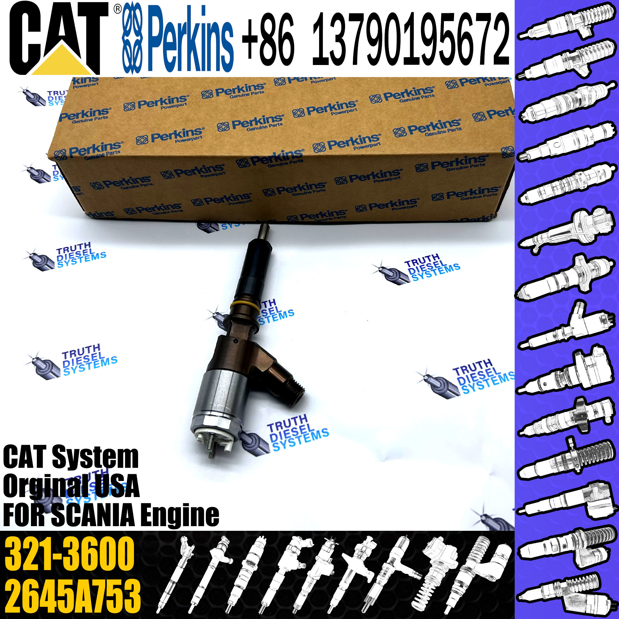 C6.4 diesel engine fuel injector 321-3600 10R-7938 2645A734 321-3600
