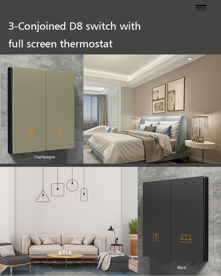 Smart RS485 Programmable Wall Switch Digital Push Button Tact Switch