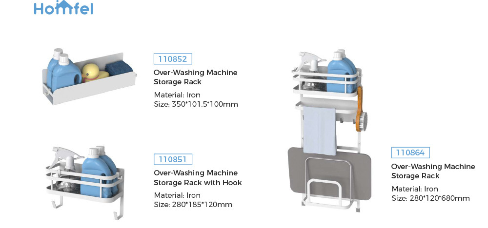 Metal Japanese Bathroom Organizer Magnetic Washing Machine Organizing Rack