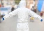 Anti Epidemic Disposable Hooded Coveralls Chemical Resistant Coveralls