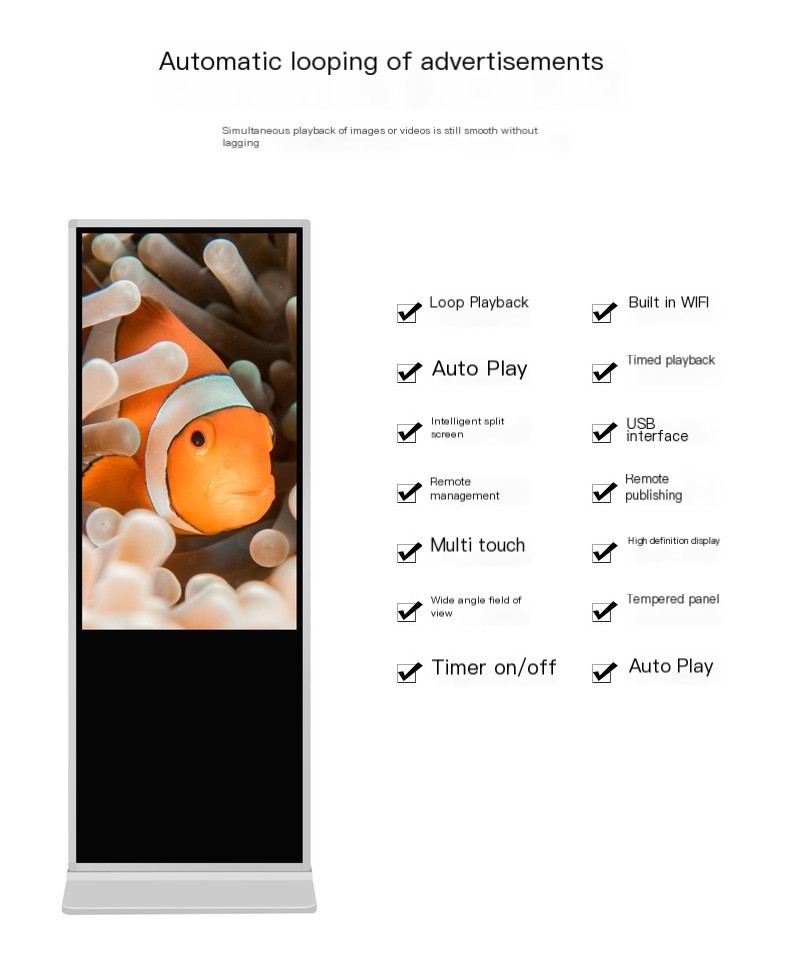 Outdoor Waterproof Floor Standing Touch Screen Kiosk Hotel Supermarket