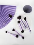ISO9001 Purple 7 Piece Makeup Brush Set Synthetic Makeup Brushes Anti Bac