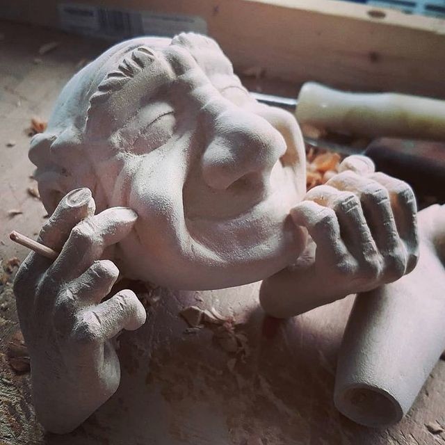 Exquisite Workmanship Wooden Art Sculpture , Handmade Wooden Sculptures