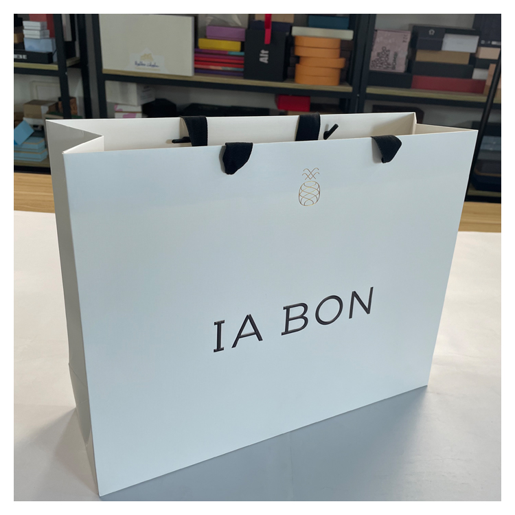 Black Luxury Custom Printed Paper Bag With Handle Eco Friendly Biodegradable