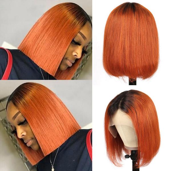 Customized Color Bob Wig Human Brazilian Hair Wigs Lace Front Wig