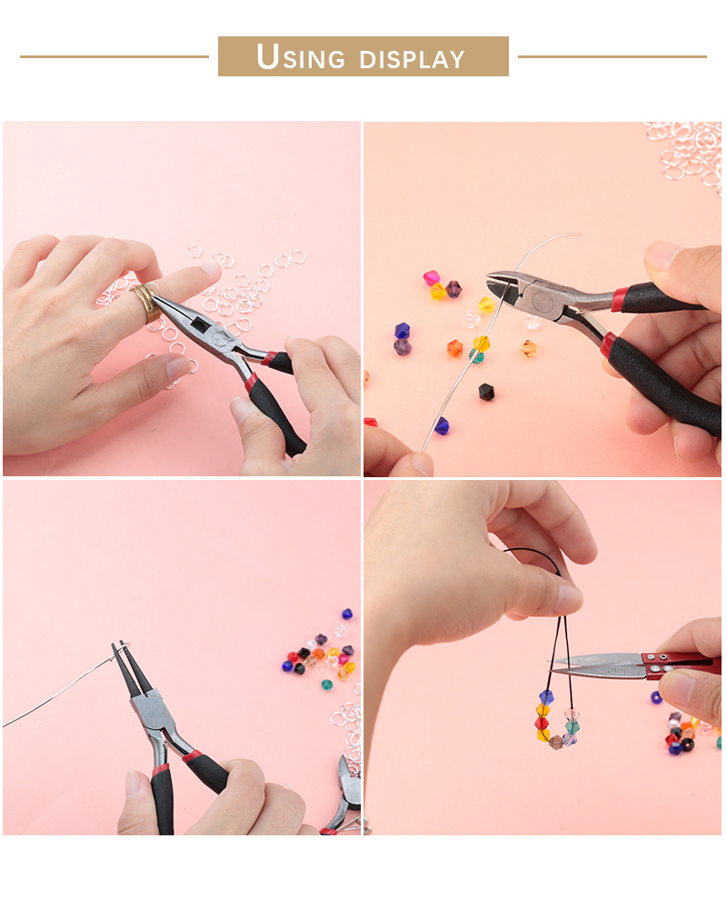 8pcs Jewelry Making Tool Kits Handmade Pliers Set With Scissor Tweezers