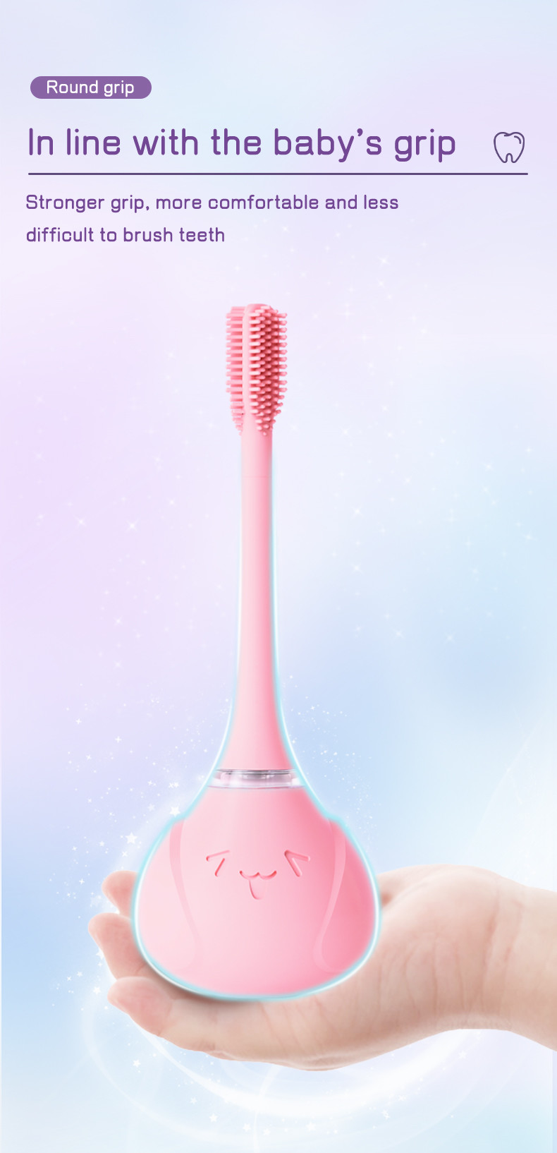 USB-Charged Ultrasonic Sonic Electric Toothbrush For 3-15-Year-Old Kids