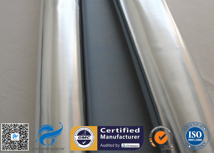 0.5mm Silicone Silver Coated Fabric / Aluminium Foil Fiberglass Cloth