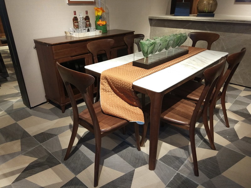 2017 New Design Furniture Dining room sets By Finland top designer for square Table with Walnut or Marble top