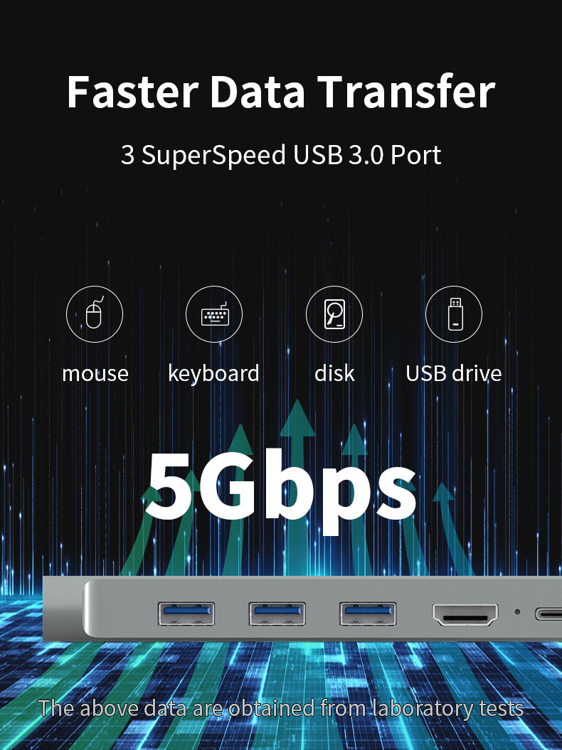 Portable Data 3.0 Mini USB Hub Extension For Laptop IMac Pro MacBook Air Notebook