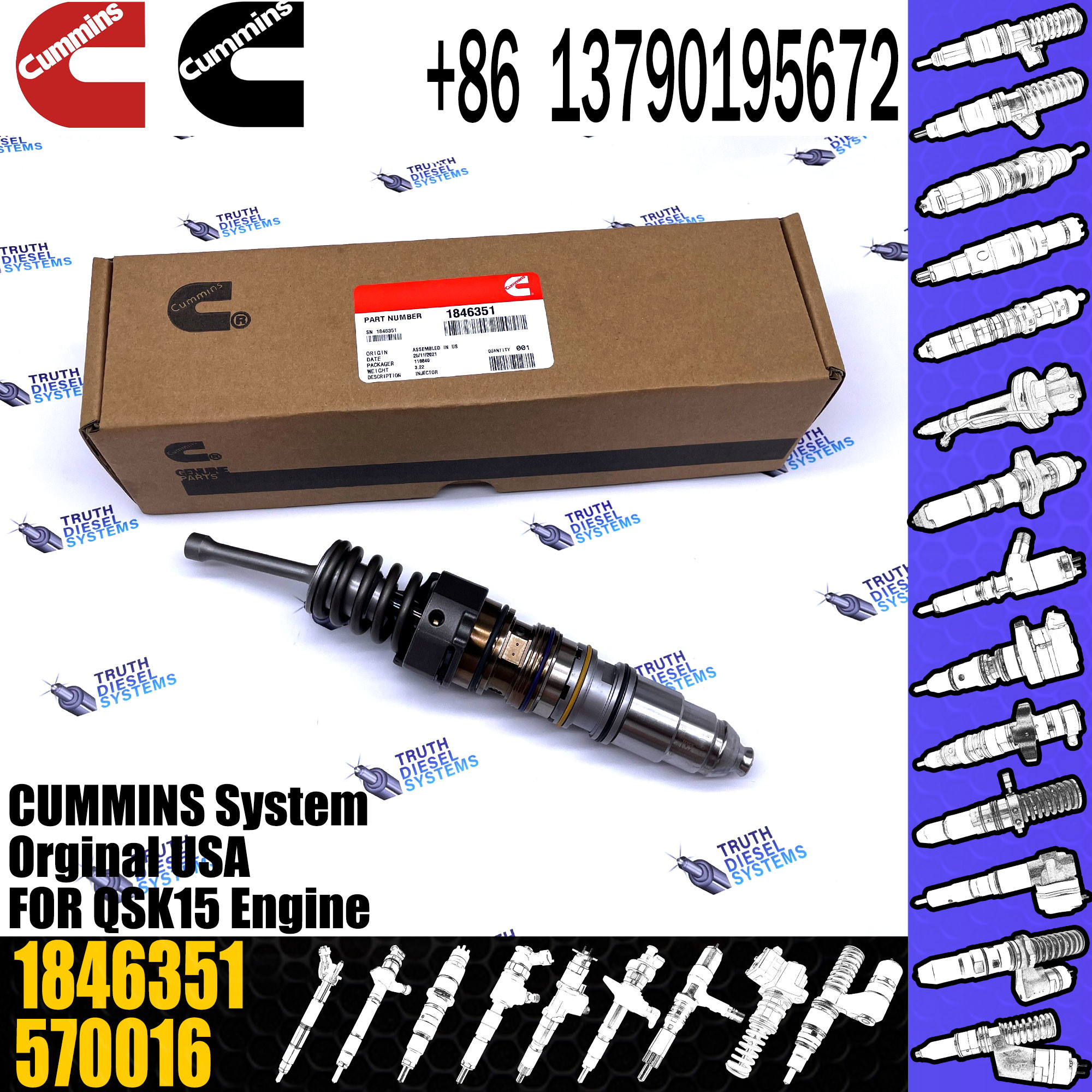 1731091 579264 Fuel Inyector Isx 15 Diesel X15 1846351 579253 For Cummins