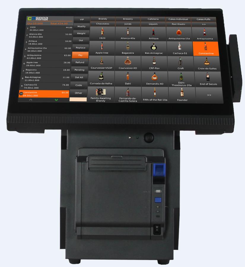 2GB RAM Supermarket Milk Tea Catering Ordering Machine Touch Pos Cashier Machine