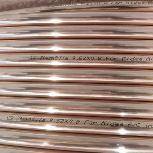 ASTM B280 99.9% Red Copper Water Pipe C11000 Size 9.5 mm 29swg 16mm 24swg Air