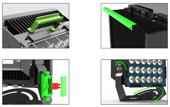 150LPW 600W High Mast LED Flood Light Die Casting Aluminum Materials IP67