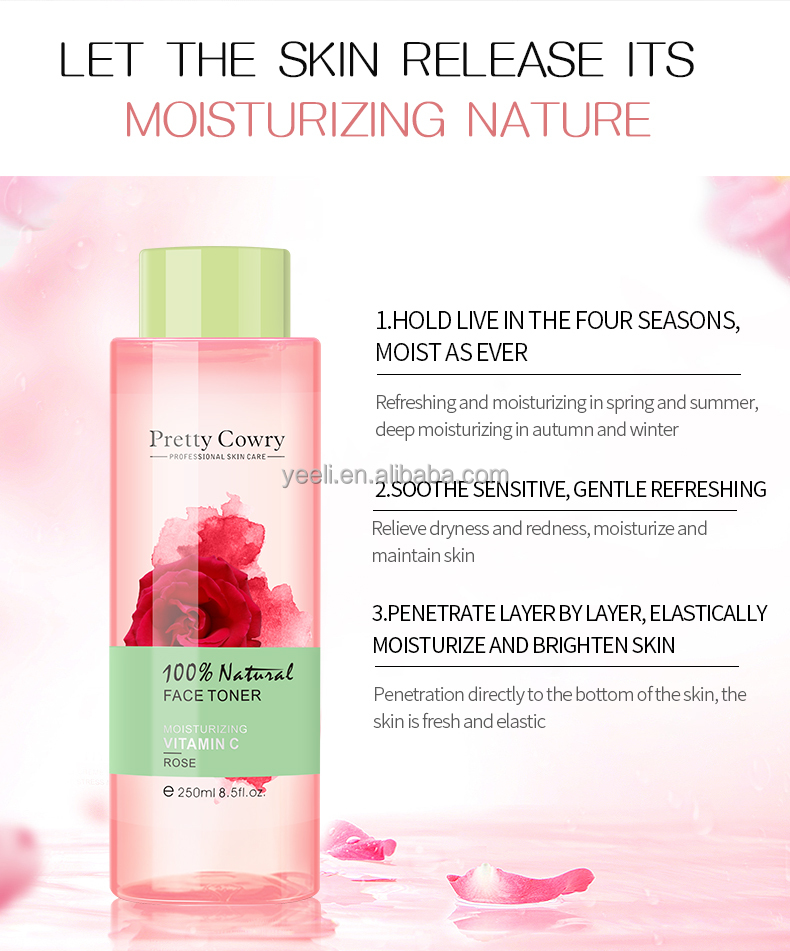 Oem Odm Deep Hydration Organic Plant Extracts Rose Aloe Water Skin Toner