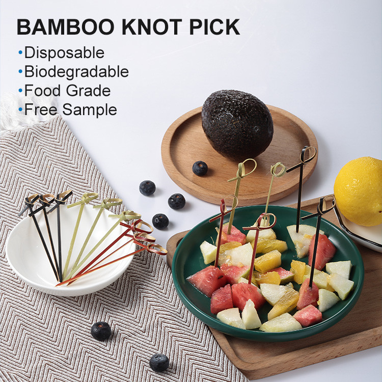 Convenient AB Grade 12cm Knotted Bamboo Skewers
