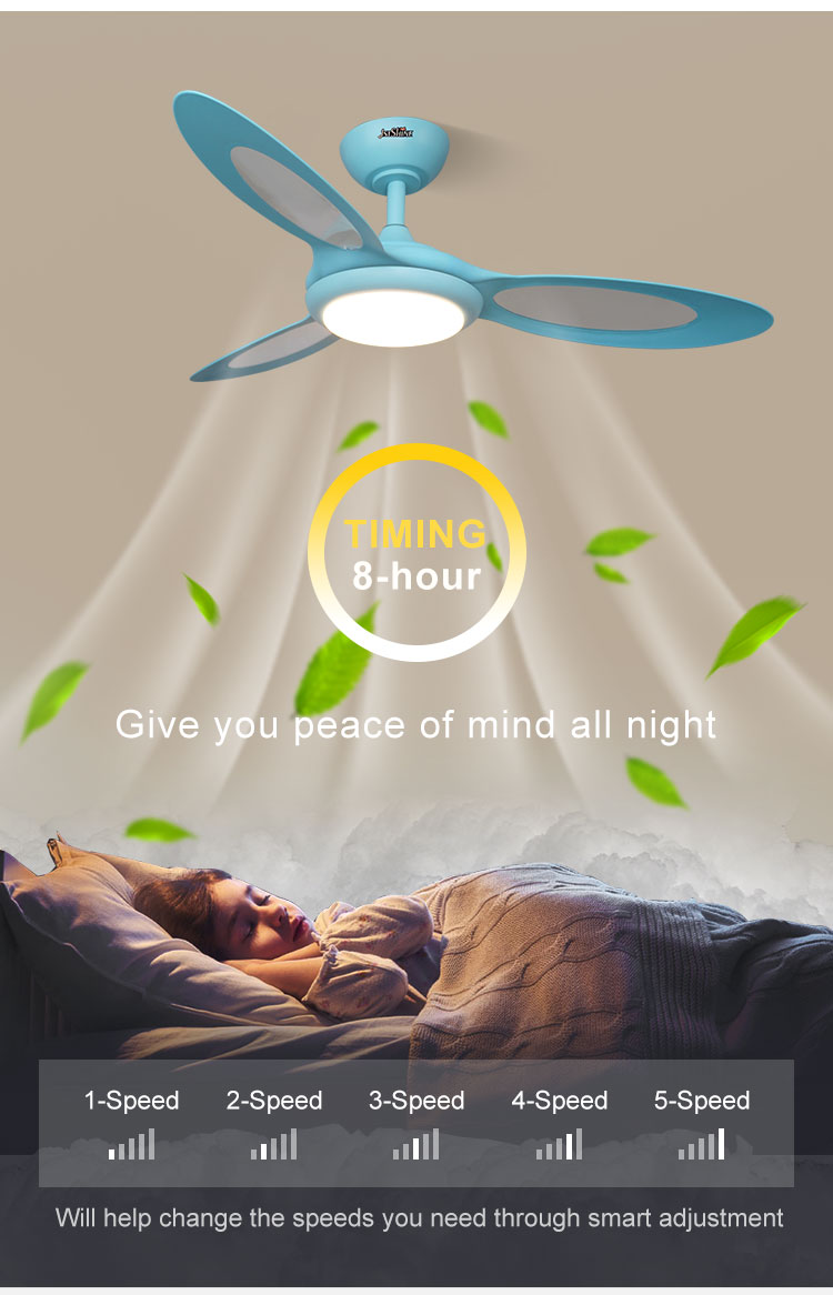 44 inch 230V ABS blades ceiling fan with light Bedroom/living rooom/dinning room/office