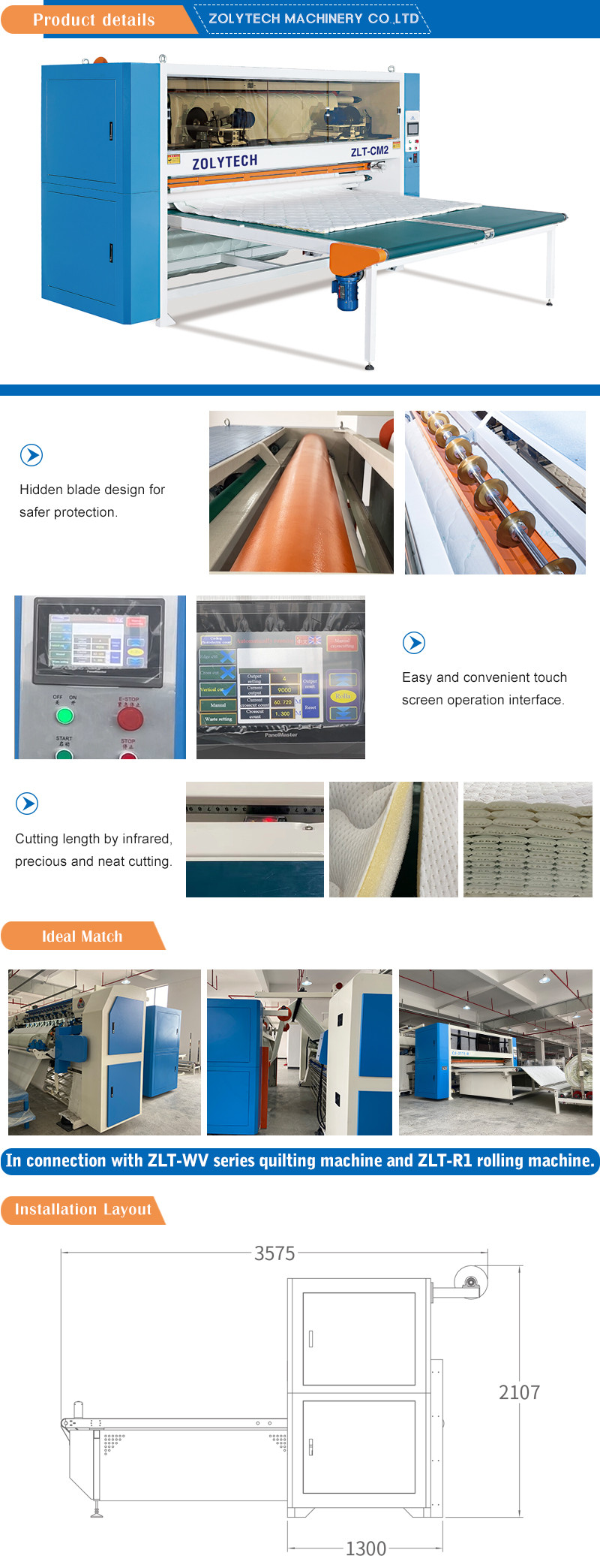 Mattress Panel Cut Mattress Cutting Machine Mattress Border Cut
