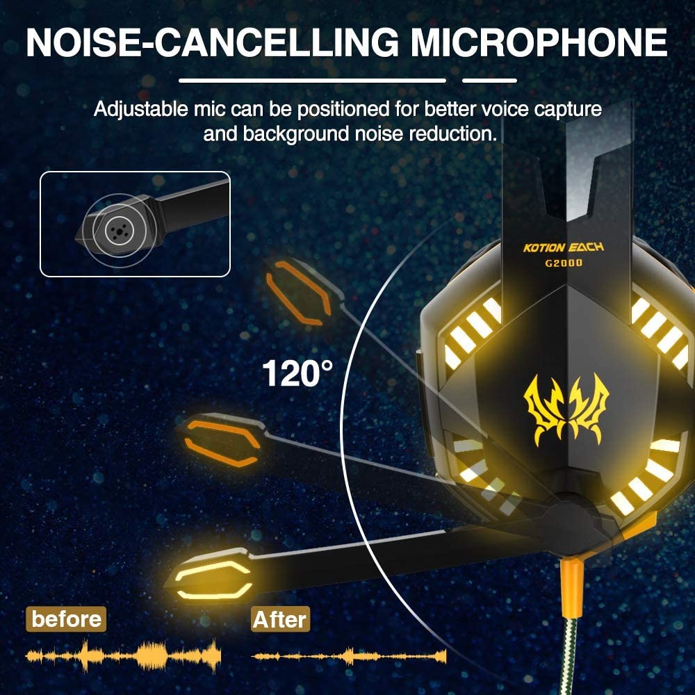 KOTION EACH G2000 100mA 2.2kohm Deep Bass Gaming Headset