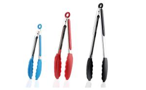 China CIQ Approved Silicone Food Tongs , PVC Free Metal Kitchen Tongs wholesale
