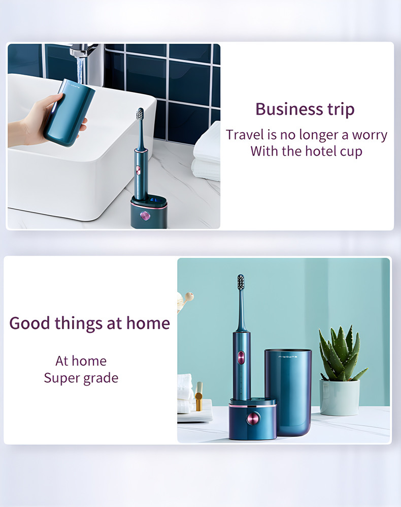 Quality UV Sterilized Oral Care Electric Toothbrush Rechargeable Q13 With Travel Mug