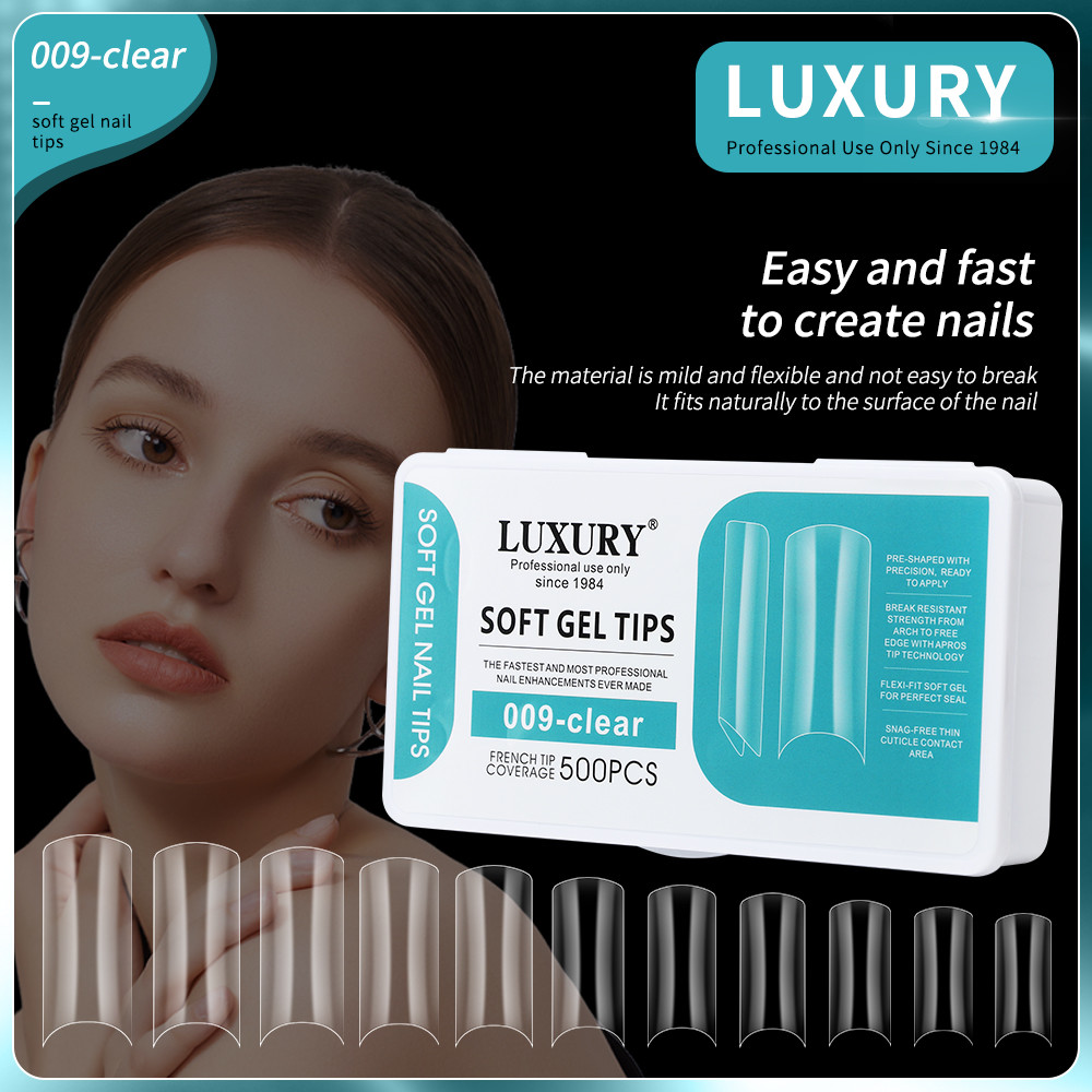500pcs Medium Ballerina Shape False Nail Tips Half Cover Acrylic False Nails Artificial Nail Tips 11 Sizes