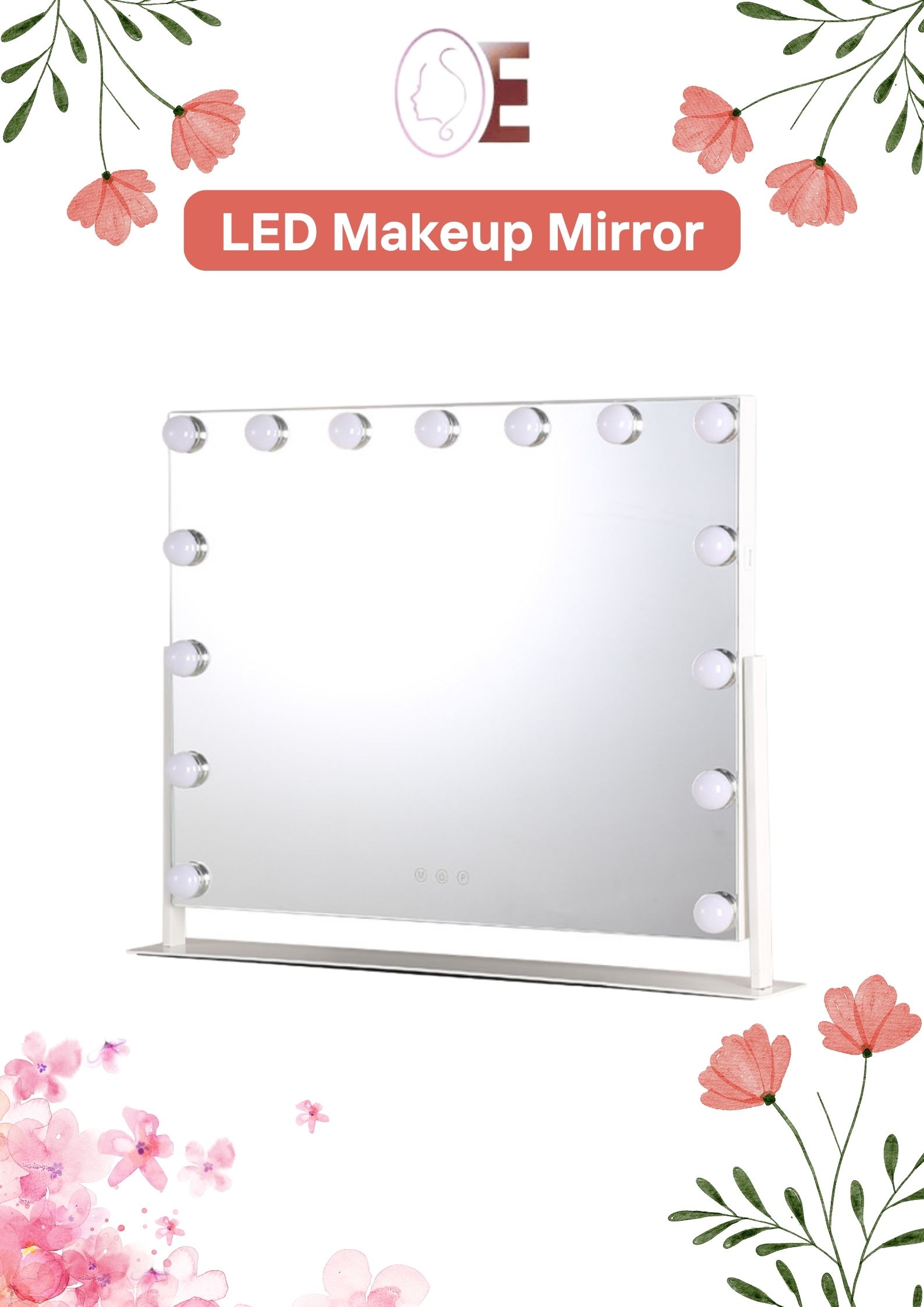 Illuminated Lighted Small Hollywood Mirror 12x Magnifying