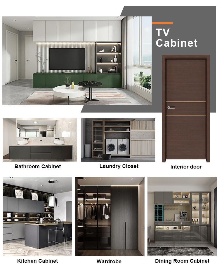2022 Home Interior Wooden TV Cabinet Stand with Storage Function and Customize Size