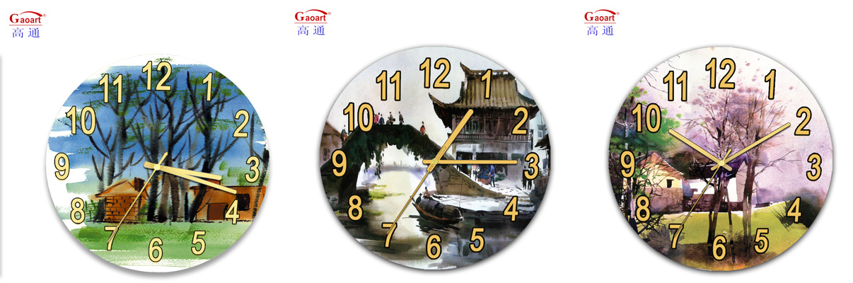 Modern Luxury Sublimation Large Kitchen Decor Home UV Clock with Needle Display Type