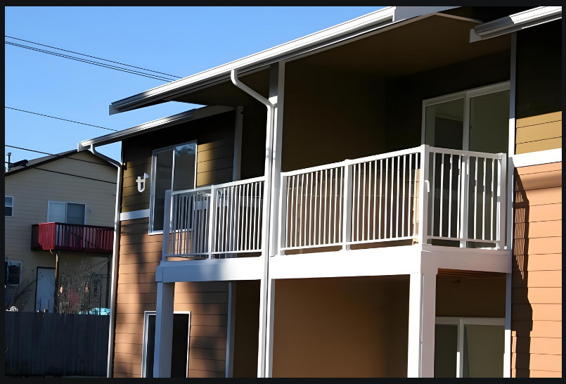 Zinc Steel Wood Grain Railing Rust Resistant for Balcony Stair Garden Security