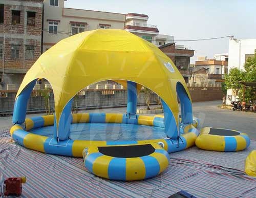 Three - Layer PVC Large Inflatable Swimming Pool Non Toxic For Water Parks