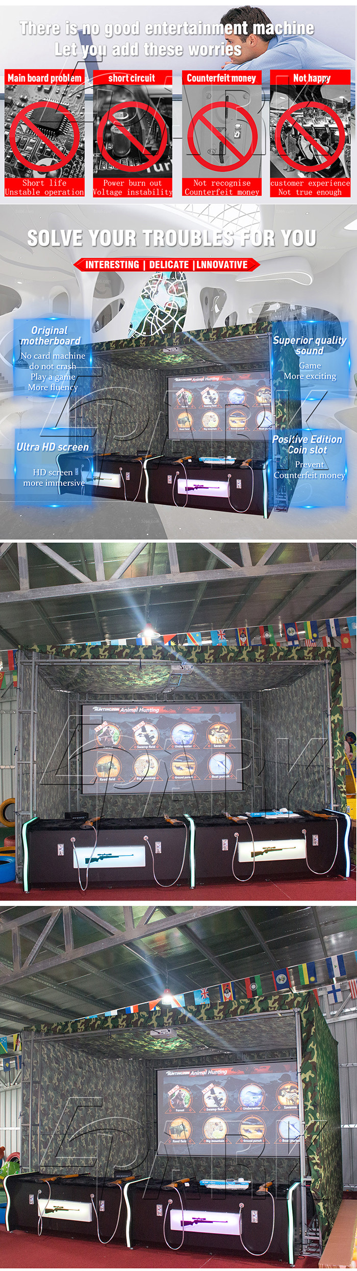 Indoor Virtual Reality Hunting Simulator / FEC Shooting Game Equipment