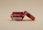 Diamond Cosmetic Cream Containers , Red Color Arcylic Small Cosmetic Pots